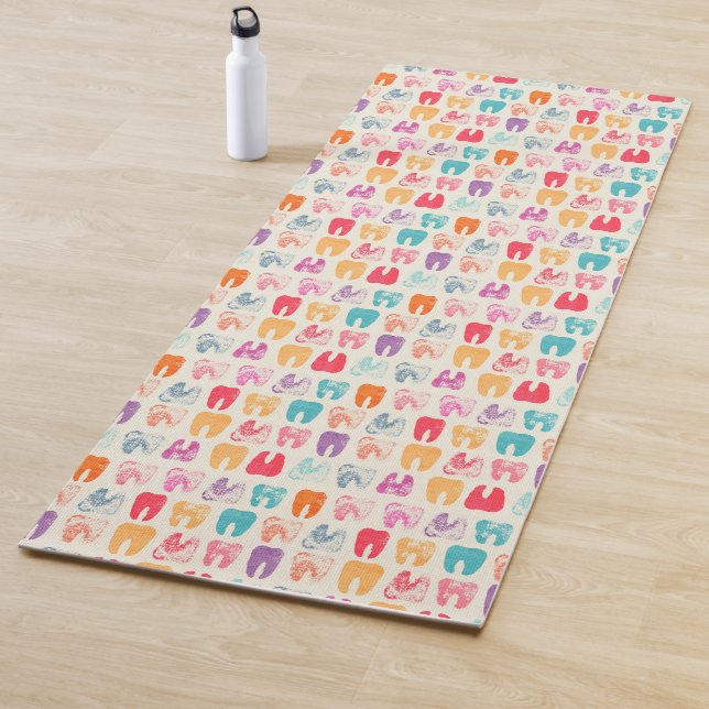 Tapis De Yoga Motif grunge de dent (En situation)