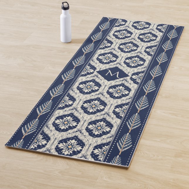 Tapis De Yoga Motif Ikat Floral Paisley (En situation)