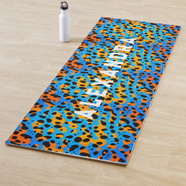 Tapis De Yoga Motif Léopard Coloré et Nom de Style Tendance
