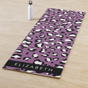 Tapis De Yoga Motif léopard, Spots, Leopard pourpre, Votre Nom