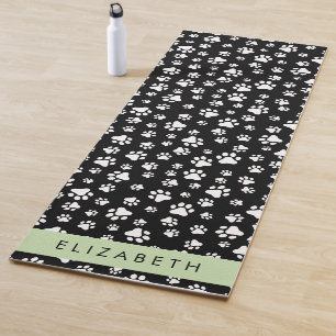 Tapis De Yoga Motif mâle, Patrouilles de chien, Noir et Blanc, V