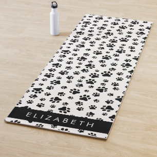 Tapis De Yoga Motif mâle, Patrouilles de chien, Noir et Blanc, V