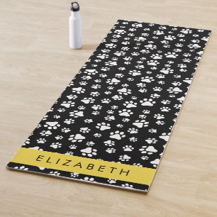 Tapis De Yoga Motif mâle, Patrouilles de chien, Noir et Blanc, V