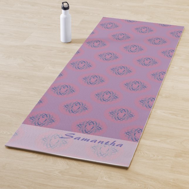Tapis De Yoga Motif mandala personnalisé rose et violet (En situation)