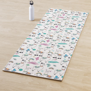 Tapis De Yoga Motif mignon de lama de bande dessinée