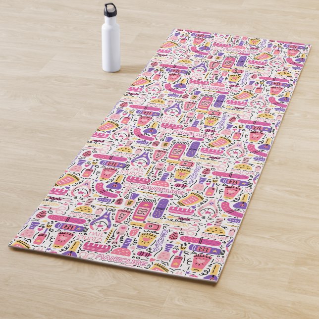Tapis De Yoga Motif mignon de manucure de griffonnage (En situation)