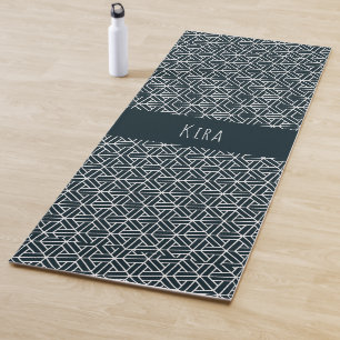 Tapis De Yoga Motif minimal bleu bleu Triangles
