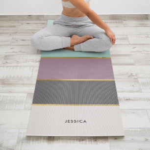Tapis De Yoga Motif moderne à bandes personnalisées
