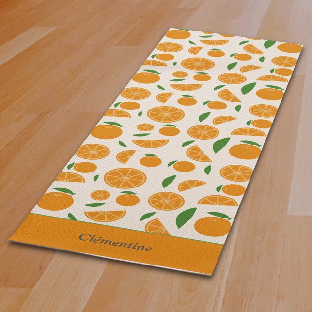 Tapis De Yoga Motif orange (Orange Pattern Yoga Mat)