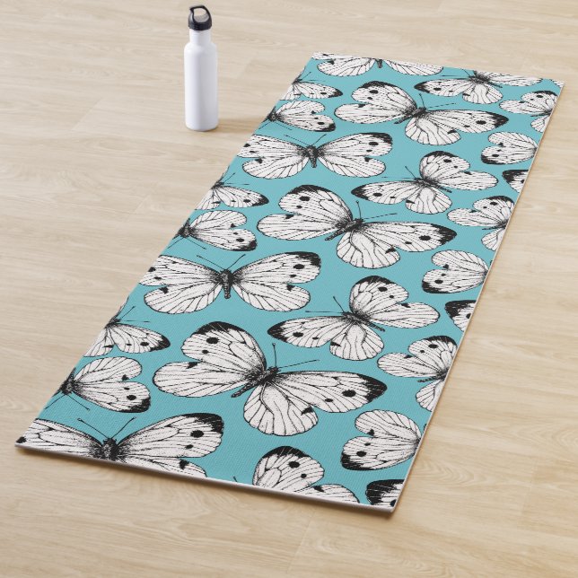 Tapis De Yoga Motif papillon de choux (En situation)