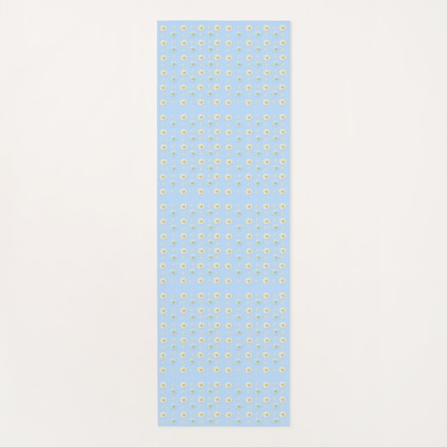 Tapis De Yoga Motif pâté bleu clair (Devant)