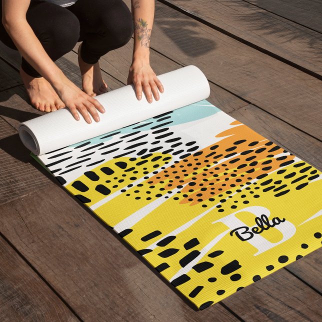Tapis De Yoga Motif Poster de animal écochronométré Monogrammé (Créateur téléchargé)