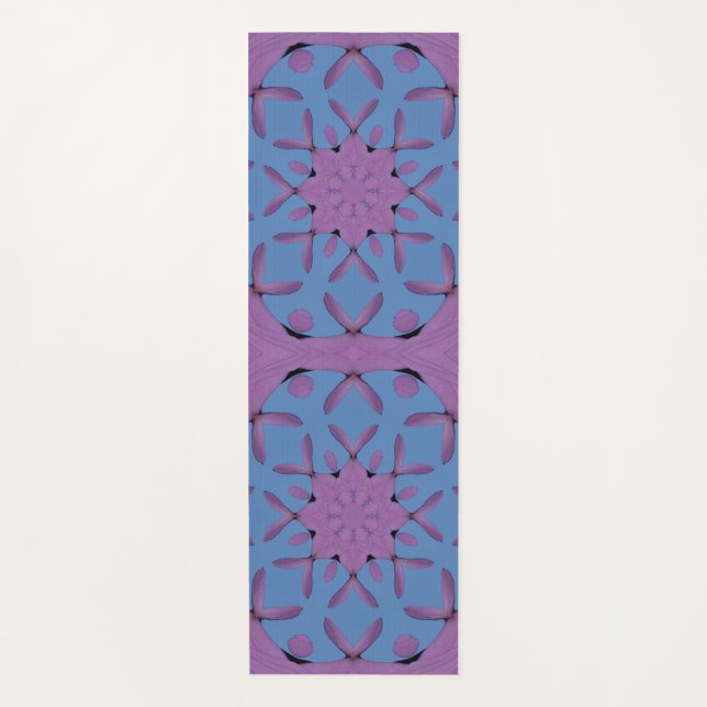 Tapis De Yoga Motif rose et bleu (Devant)