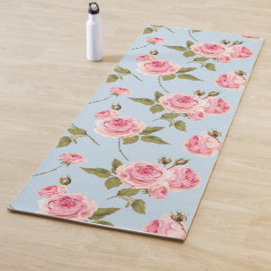 Tapis De Yoga Motif rose et Pois
