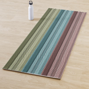 Tapis De Yoga Motif rouge bleu vert rayé