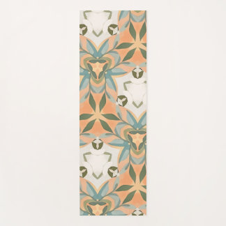 Tapis De Yoga Motif sans couture botanique bleu pêche