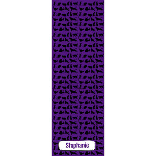 Tapis De Yoga Motif Silhouette personnalisé Chat noir violet