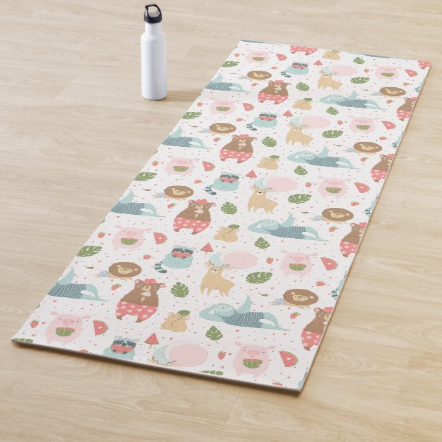 Tapis De Yoga Motif Sloth & Friends (En situation)