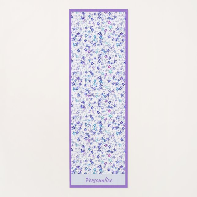 Tapis De Yoga Motif tendance violet étoile bleue Zen Yoga Namast (Devant)