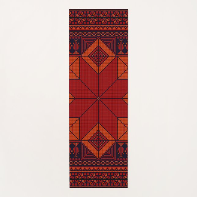Tapis De Yoga Motif traditionnel Palestine broderie tatreez (Devant)