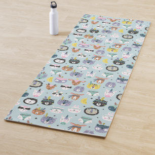 Tapis De Yoga Motif tribal mignon de visage