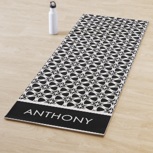 Tapis De Yoga Motif tribal noir et blanc Yoga Mat