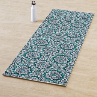 Tapis De Yoga motif turquoise de mandalas