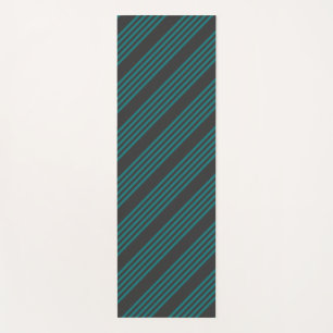 Tapis De Yoga motif turquoise et charbon de bois à cinq bandes