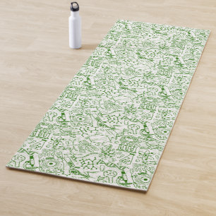 Tapis De Yoga Motif vert de biologie