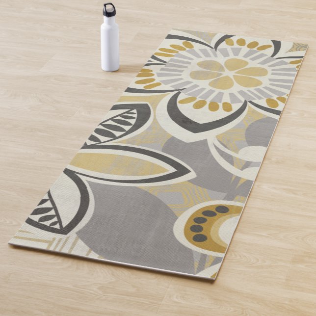 Tapis De Yoga Motifs floraux contemporains (En situation)