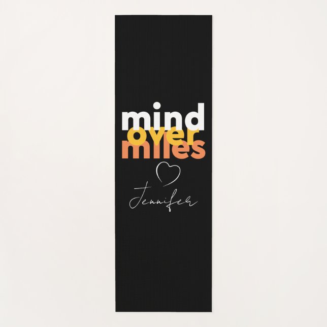 Tapis De Yoga Motivation cool Sport Jaune Noir Téméraire Typogra (Devant)