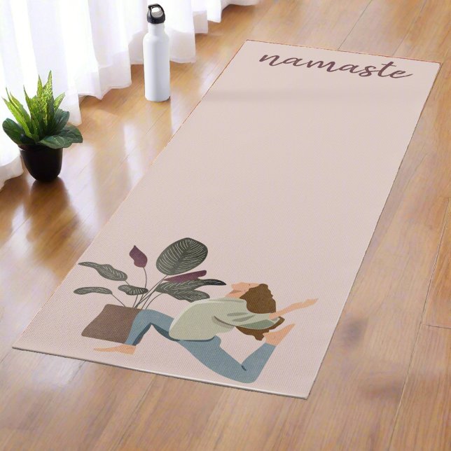 Tapis De Yoga Mouvements Boho Femmes Modernes Namaste Yogi Plant (Créateur téléchargé)