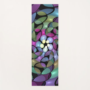 Tapis De Yoga Mouvements colorés Abstrait Trippy Fractal Art
