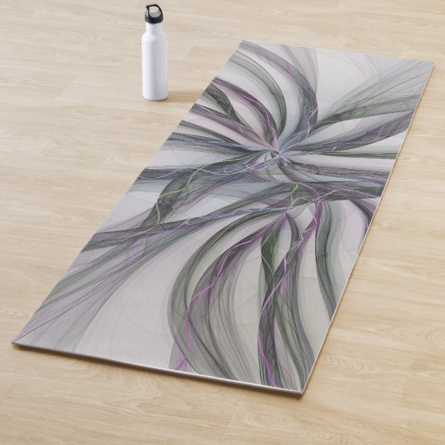 Tapis De Yoga Mouvements de filigrane Abstrait Moderne Fractale  (En situation)