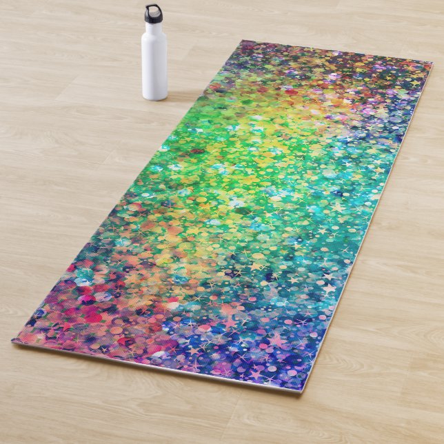 Tapis De Yoga Multicolores Faux Parties scintillant (En situation)