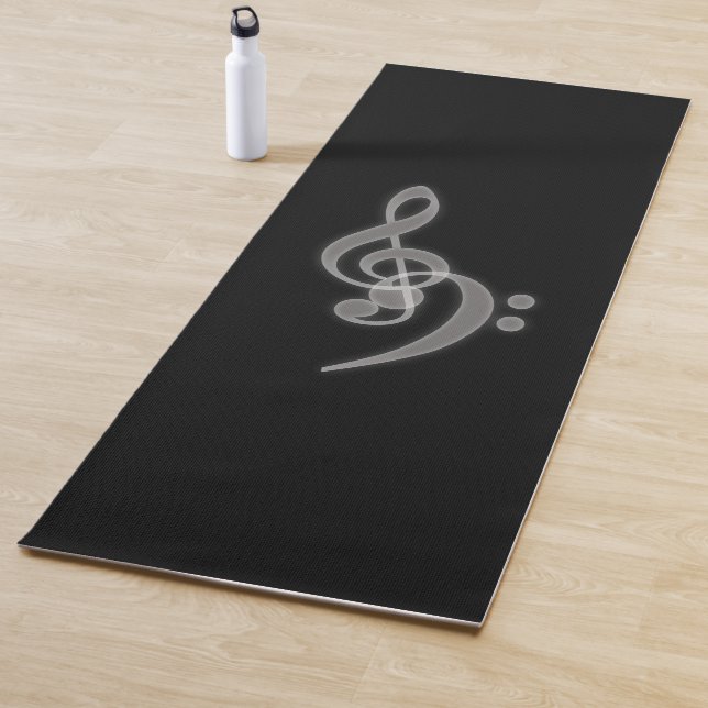 Tapis De Yoga Musique - Casse de basse Treble Clef Yoga Mat (En situation)