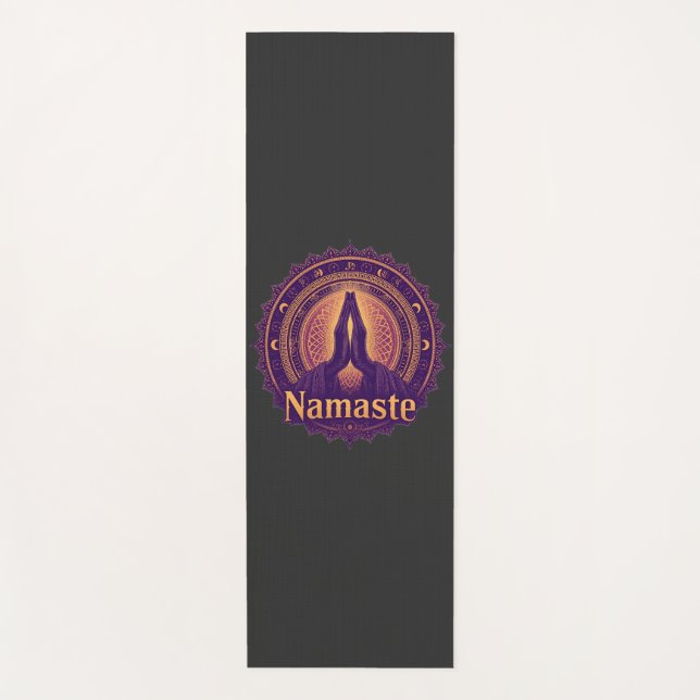 Tapis De Yoga Mysaste Namaste Yoga Mat avec les mains et l'homme (Devant)