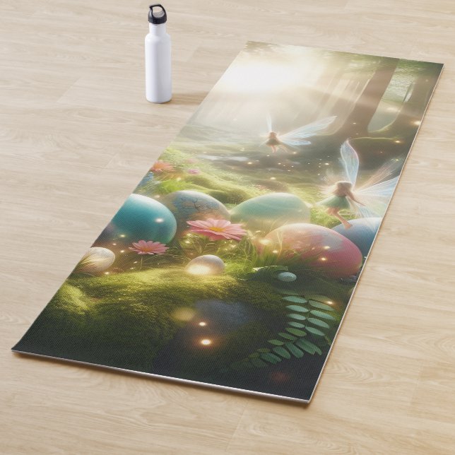 Tapis De Yoga Mystical Forest Fairy Magical Spring Eggs (En situation)