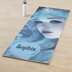 Tapis De Yoga Mystical Ice Queen - Imaginaire Winter Goddess Art