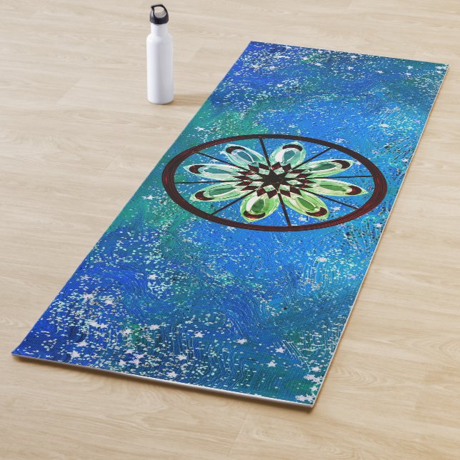 Tapis De Yoga Mystique Gem Lotus Roue Glitterie (En situation)