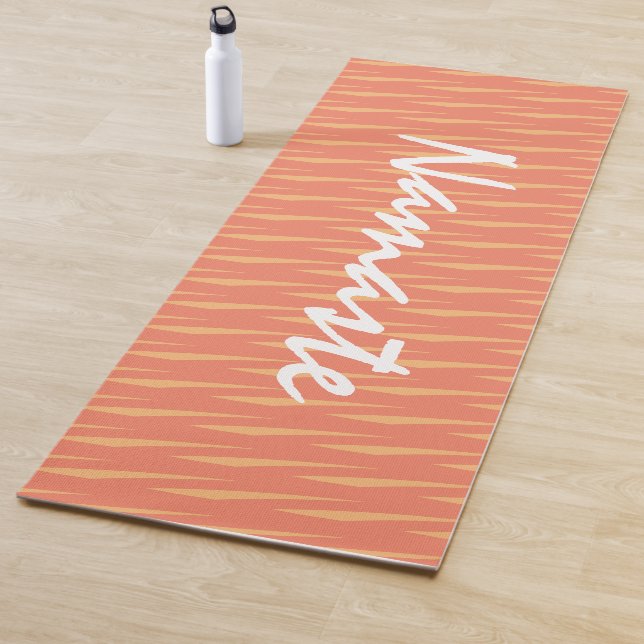Tapis De Yoga Namaste Cote Orange Motif Fitness Exercice (En situation)