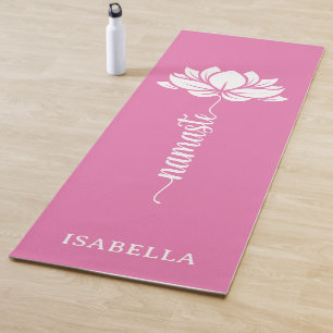 Tapis De Yoga Namaste Lotus Flower Modern Rose Nom Personnalisé