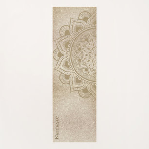 Tapis De Yoga Namaste Mandala Om Gold Parties scintillant Studio