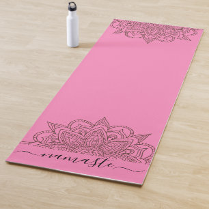 Tapis De Yoga Namaste Mandala Script Rose