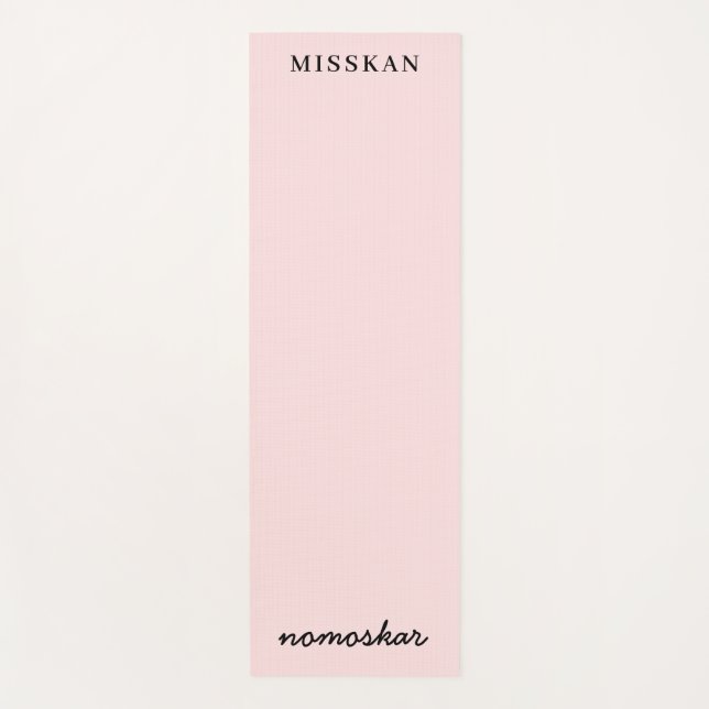 Tapis De Yoga Namaste Modern Name Peachy Pink Meditation Style (Devant)