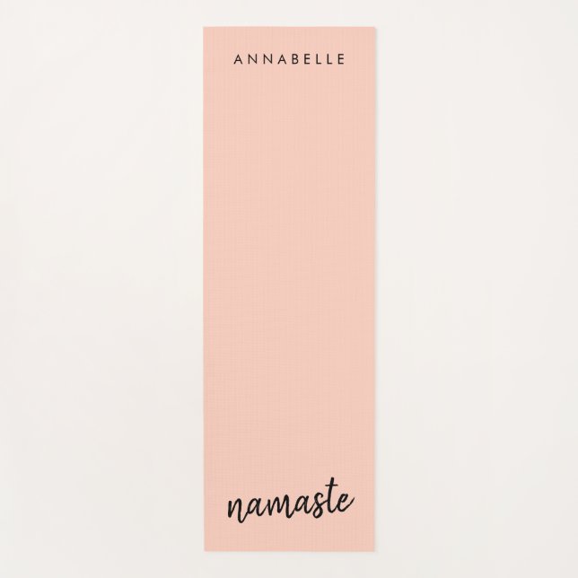 Tapis De Yoga Namaste | Nom moderne Peachy Pink Meditation (Devant)
