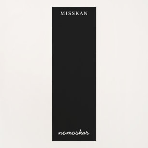 Tapis De Yoga Namaste Nom Moderne Spirituel Méditation Noir