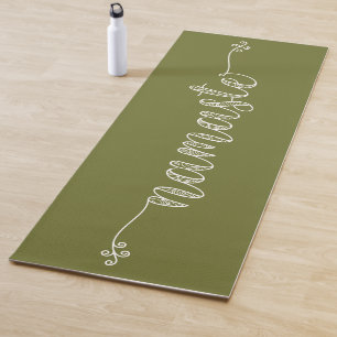 Tapis De Yoga Namaste Olive Green Whimsical Script Fitness