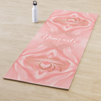 Tapis De Yoga Namaste Pétales Roses Lotus Fleur Personnalisée