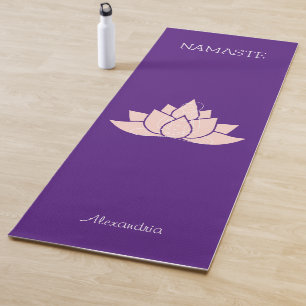 Tapis De Yoga Namaste Yoga : Une femme brille de rose pâle